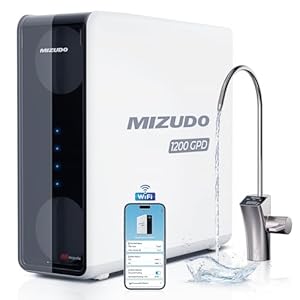 Smart WiFi 1200GPD RO System with APP Control, MIZUDO 9-Stage Tankless Reverse Osmosis Water Filter Under Sink, NSF/ANSI 42, 58 & 372 Certified, 36-Month Filter, 3:1 RO Water Filtration System