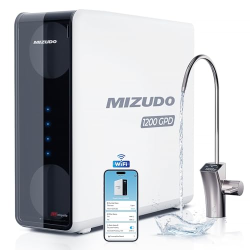 Smart-WiFi-1200GPD-RO-System-with-APP-Control-MIZUDO-9-Stage-Tankless-Reverse-Osmosis-Water-Filter-Under-Sink-NSFANSI-42-58-372-Certified-36-Month-Filter-31-RO-Water-Filtration-System