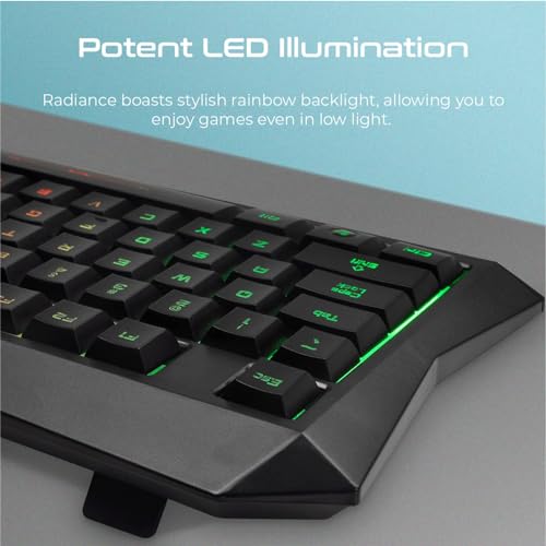 Image of Vertux Gaming Keyboard, Ergonomic Backlit Wired Gaming Keyboard with 6-Keys Anti-Ghosting, 10 Million Keystroke Life and Quick Responsive Tactile Keys for PS4, Xbox, Gamers, Office, Laptops, Radiance