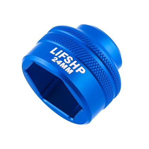 LIFSHP 24MM Oil Filter Socket 3/8 Drive For BMW Chrysler Chevy Dodge and Other Vehicles Oil/Fuel Filter Removal Tool-Blue