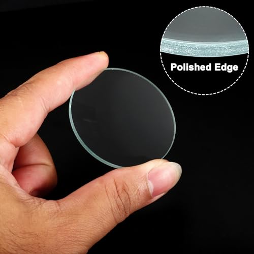 Image of PATIKIL 12 inch (300mm) Focal Length Flat Convex Lens, 3 Pack 50mm Diameter 4mm Height Glass Optically Polished Round Edges Lens for Physics Experiment, Clear