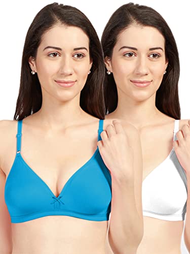 Image of SONARI Omania Womens Non-Padded Cotton Polyester Bras - Solid, Non-Wired, Medium Coverage, Hand Washable (Pack of 2)