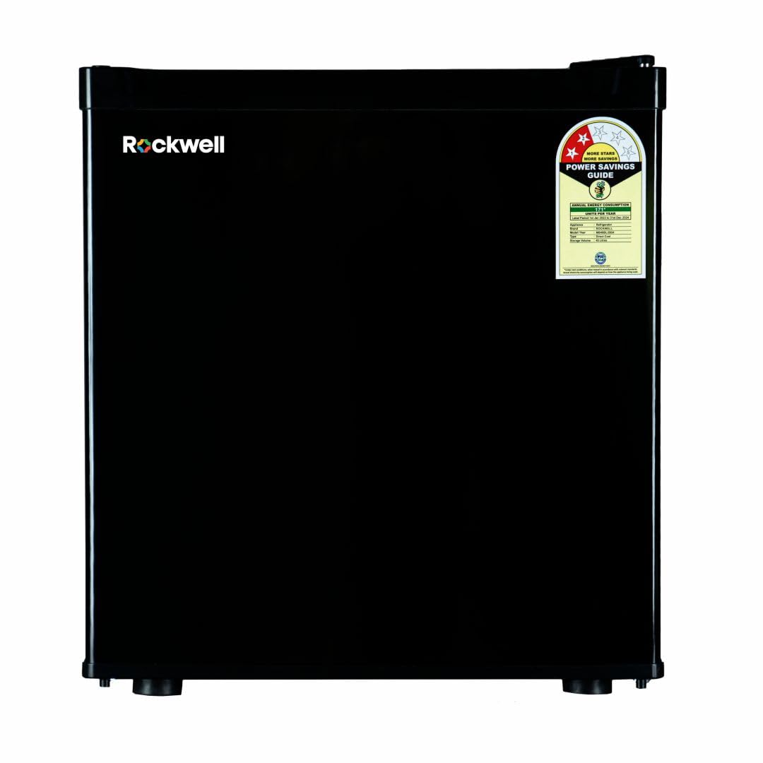 47L Mini Fridge with Freezer, 2 Star, 5 Year Warranty, Direct Cool Technology, Adjustable Shelves, Ideal for Bedroom, Small Spaces, Hostels, and Offices, Black