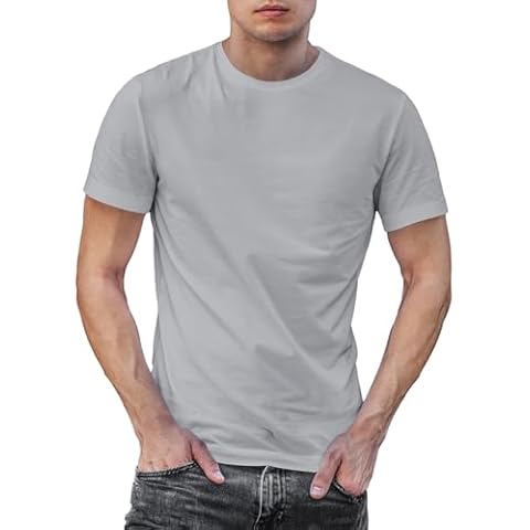 NetSetUK Mens Comfortable Cotton T-Shirt Grey Cover
