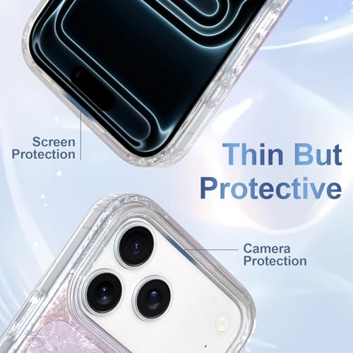Image of AIGOMARA Cute Case for iPhone 17 Pro Case for Women Girls [Compatible with Magsafe] Translucent Summer Vibe Colors Design, Aesthetic Girly Magnetic Protective Phone Cover, Gradient Pink & Blue