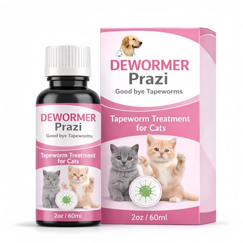 Yeosklum Cat Tapeworm Solution, Say Goodbye to Tapeworms in Cats and Kittens with 1 ml Dropper, Easy-to-Use Liquid Formula, 60ml