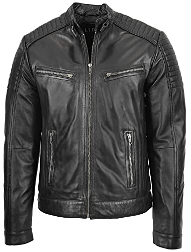 Chaqueta de cuero para hombre estilo Biker 3XL negra miniatura 1