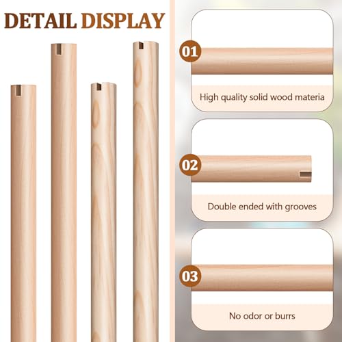 Image of Sintuff 8 Pcs Bird Perches for Cage Accessories, Wooden Perch Rods Replacement with Double Head Slots, 0.6 Inch Diameter Natural Wood Stand for Parrot Macaw Cockatoo Parakeet (18 Inches,24 Inches)
