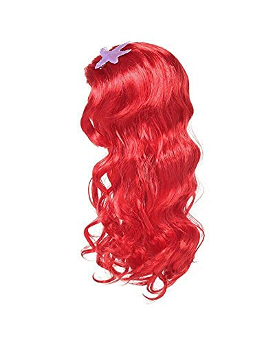 Keaiyouhuo Mermaid Princess Girls Dress Cosplay Fancy Costume Dress Up For Kids Halloween Birthday Party Dress + Red Wig 3T-10T #TOP6