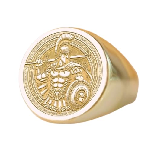 Bague main en argent 925 et chevalière ronde plaquée or taille 5 à 12.5 US