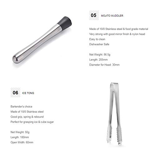 Kit Premium de Herramientas para Cocktail con Shaker miniatura 4