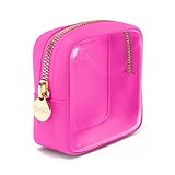 Embla Clear Small Makeup Bag for Purse | Cute Mini Make Up Nylon Organizers | Tiny Cosmetic Bags for Women Girls | Little Toiletry Travel Pouches | Zipper Skincare Pouch Organizer | Hot Pink