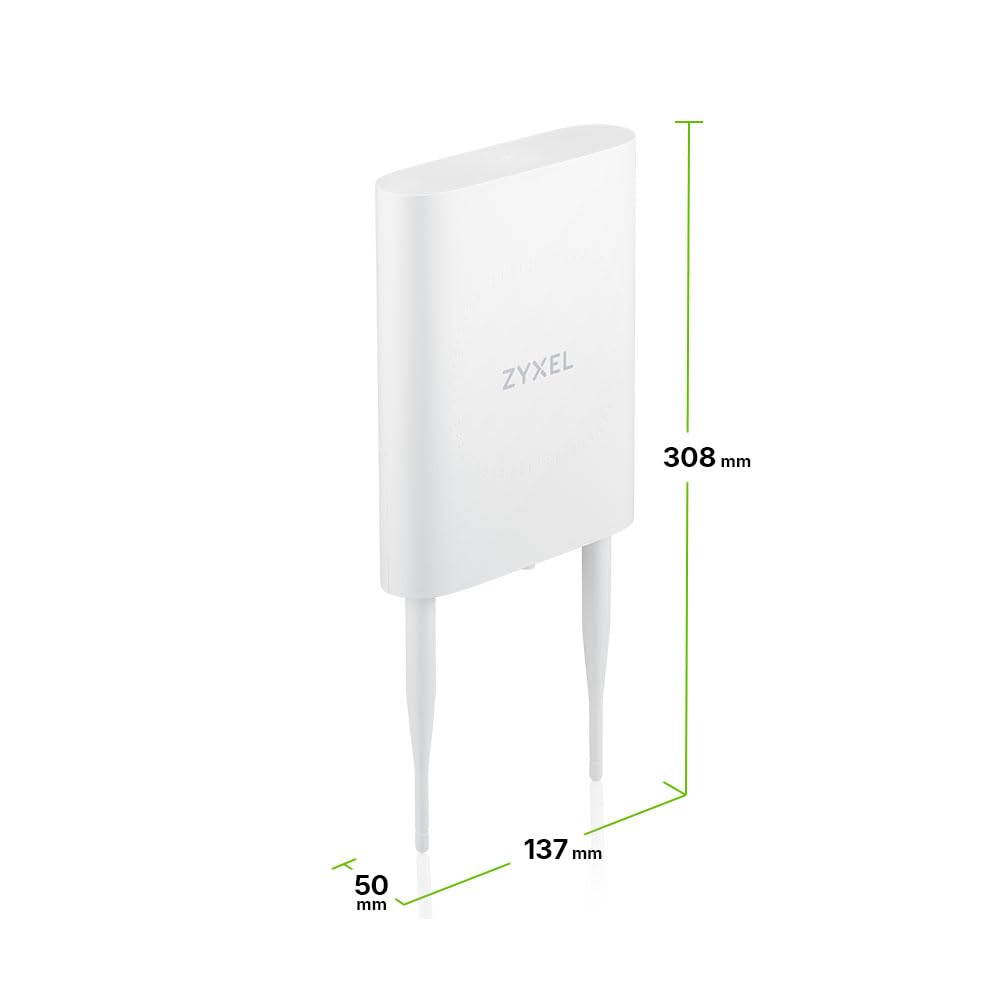 Zyxel WiFi 7 BE5100 Wireless Access Point IP55-Schutz für den Außenbereich | 2,5 Gb 4-Stream Dual-Radio | Smart Mesh MLO | PoE-Injektor Enthalten | Nebula App, Cloud oder Standalone [NWA55BE]