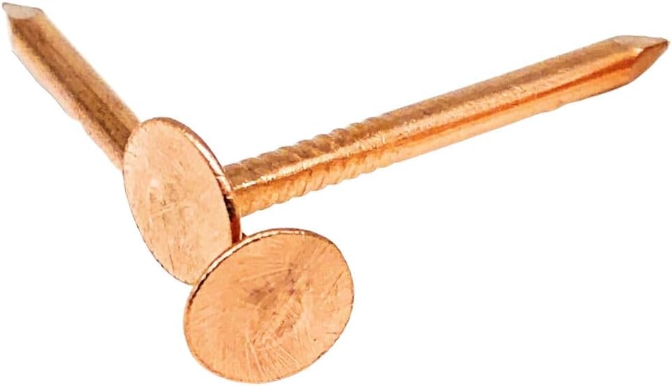 Dubbs Hardware 1.5 Inch Pure Copper Nails Roofing Slate Spikes, 10 oz Quantity