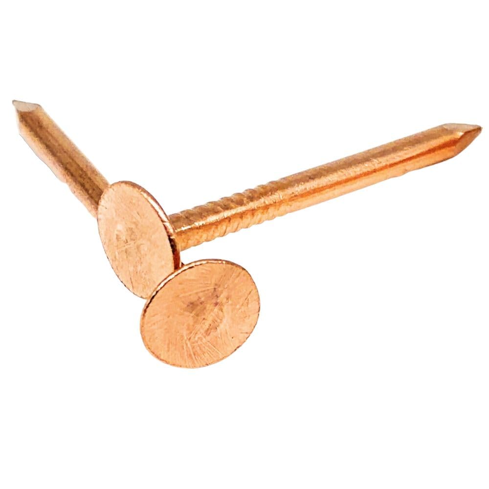 Dubbs Hardware - 1.5 Inch Copper Nails Roofing Finish - Solid Pure Copper Slate Spikes Flashing Furniture Boat - Package includes 10 oz of The Highest Quality Nails