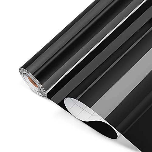 Rollo Vinilo Adhesivo Negro 30,5 cm x 500 cm - Negro Brillante Vinilo Autoadhesivo Permanente, para Manualidades Cover