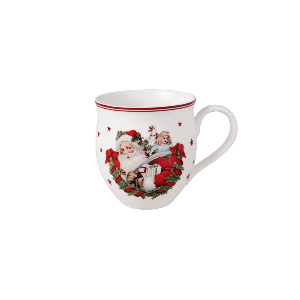 Villeroy & Boch Toys Delight Santa Claus Mug, White/Red, White / Red, Medium