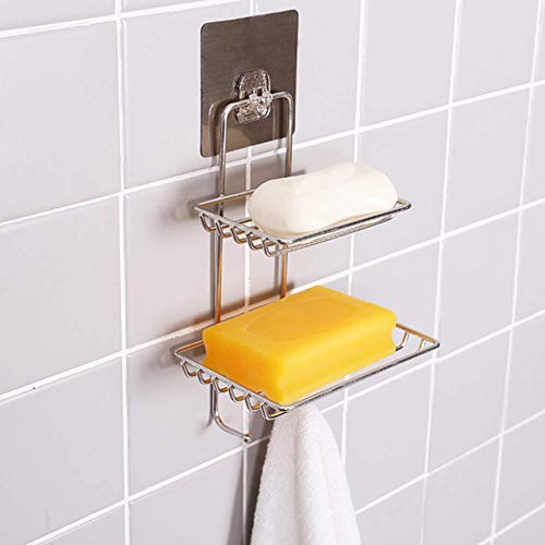 Image of Pack of 10 PVC Heavy Duty Self Adhesive Gold Wall Hooks Bathroom and Kitchen Hanging Racks Magic Sticker, Tissue Towel and Shelf Rack Hanging Adhesive Sticker