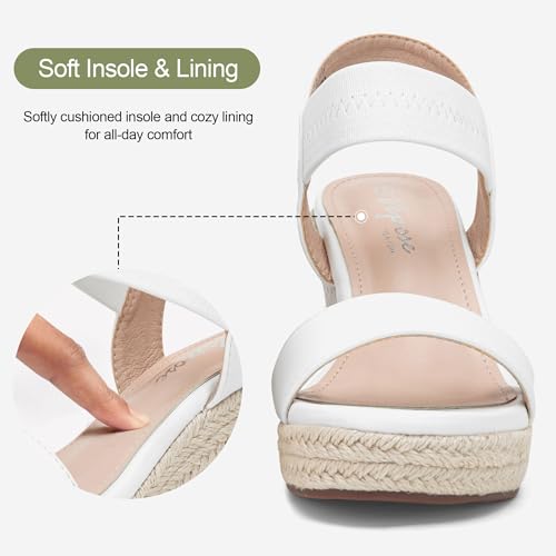 Image of Vepose Women's Open Toe Espadrille Wedge Sandals with Ankle Strap 881