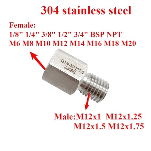 Buje reductor hexagonal NPT para reformas de baño y cocina M10 6
