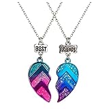 Momeski BFF Collares para 2, Best Friends Cadena con Colgante De Medio Corazón Collar De Amistad con Empalme Juego De 2 Joyería Siempre Amigos Regalos para Mujeres y Niñas