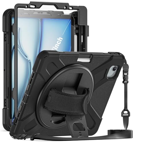 Coque iPad Air 11 2025 antichoc bandoulière dragonne support