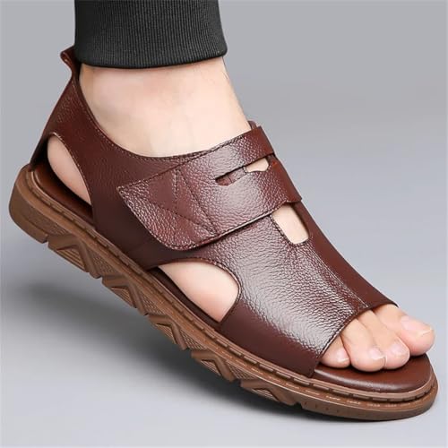 Men’S Breathable Casual Genuine Cow Leather Outdoor Shoes Pointed Toe Flat Designer Leisure Style Sandals4