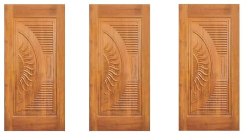 Image of Exterior Teak Wood Designer Wooden Door, for Home, (2.5X6.10X2mm) Pack 3(MOV01)
