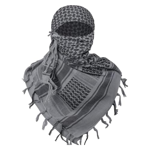 Image of Cotton Shemagh Keffiyeh Scarf - Lightweight Tactical Desert Head Neck Wrap, Sun Protection Outdoor Scarf for Summer Hiking