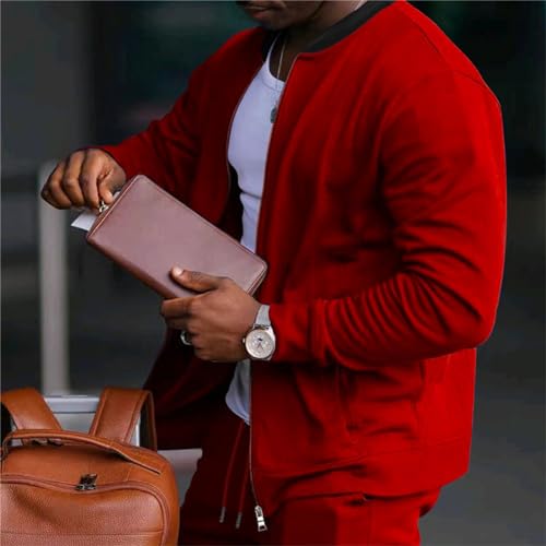 Mens Casual Varsity Jacket Lightweight Suede Bomber Jacket Winter Long Sleeve Zipper Vintage Jacket for Men4