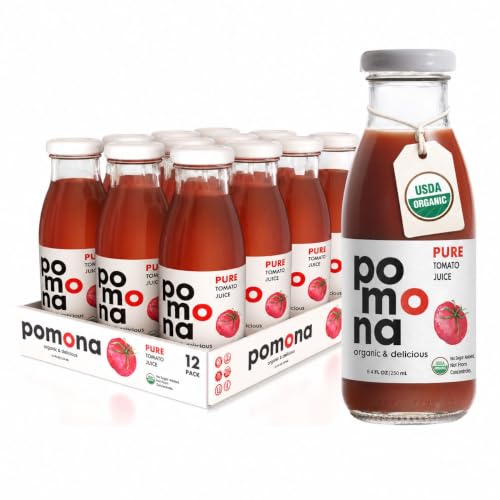 Pomona Organic Pure Tomato Juice, No Sugar Added, 12-pack