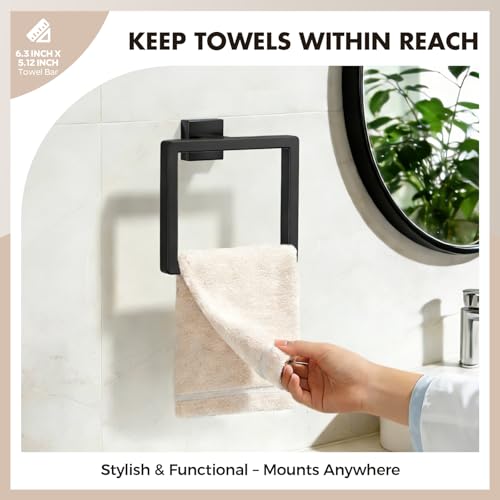 Image of 20-Pieces Matte Black Bathroom Accessories Set, 24 Inch Bath Towel Bar Set