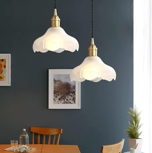 Lustre décoratif moderne en verre et laiton de style Mid-Century chic - 3