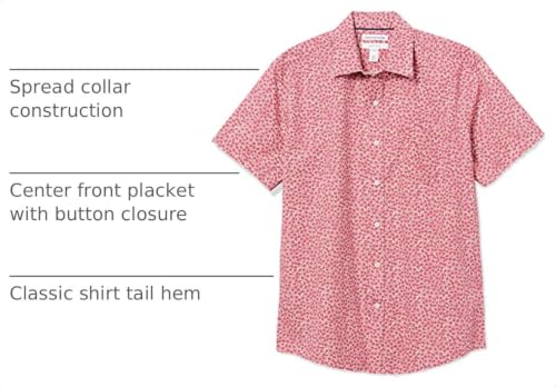 Image of Amazon Essentials Men's Regular-Fit Short-Sleeve Poplin Shirt, Collared, Washed