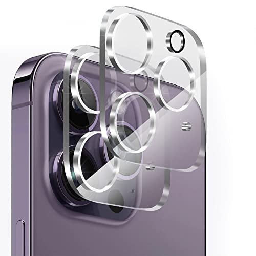 PHONILLICO Osłona aparatu do iPhone'a 14 Pro/iPhone 14 Pro Max [2 sztuki] Szkło hartowane Tylna osłona obiektywu aparatu chroniąca przed zarysowaniami