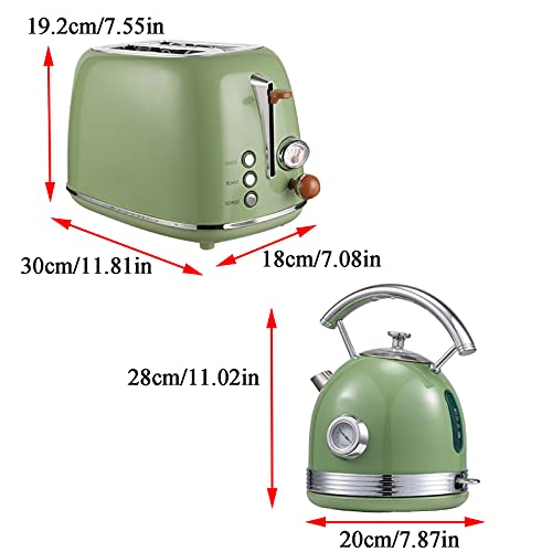 DUTUI Toast Toaster Toaster Heimfrühstücksmaschine Integrierter Wasserkocher Kochendes Wasser Retro 2-Teiliges Set 6… – Bild 3