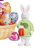 イースターバニーの装飾、ウサギの像,ウサギの像漫画のイースターバニーの彫像テーブル装飾 - 春の室内装飾テーブル彫像、家庭用収集価値のある動物の置物