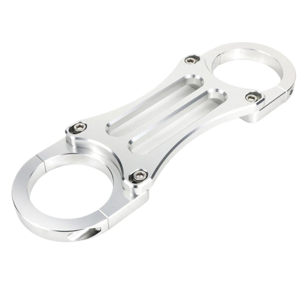 Motorcycle Front Fork Brace CNC Aluminum Bracket Compatible with CB400 CBR600F CBR500R CBF600 CBF500 X11 VFR800 CBR1100XX CB1300(Silver)