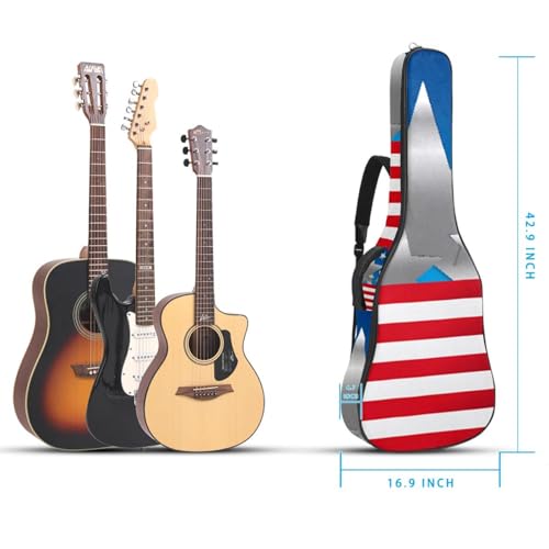 JRHEJTHH Housse de guitare acoustique imperméable et pliable avec bandoulière réglable pour 101,6 cm, 104,7 cm, rembourrage épais de la statue de la Liberté et du drapeau américain, Multicolore 4., - Les Beatles, Paul McCartney, John Lennon, RIngo Starr, George Harrison JRHEJTHH Housse de guitare acoustique imperméable et pliable avec bandoulière réglable pour 101,6 cm, 104,7 cm, rembourrage épais de la statue de la Liberté et du drapeau américain, Multicolore 4., – Image 6