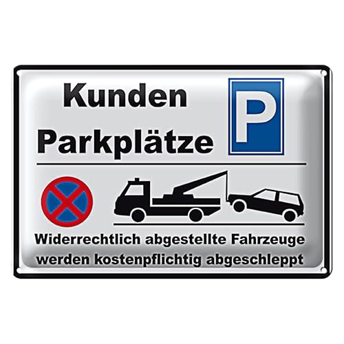 Kundenparkplätze | Schild | Abschlepphinweis | Außenbereich | 40 cm x 30 cm