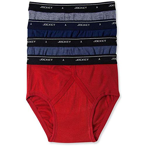 Jockey Men's Cotton Low-Rise Brief 4-Pack, 406, 36 Multi
