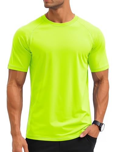 MAGCOMSEN Men's Short Sleeve UPF 50+ T-Shirt Swim Quick Dry Rash Guard Athletic Surf Shirts Performance Water Shirts