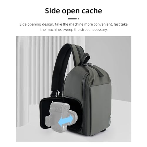 Mochilas de cámara HUIOP D107 impermeable con compartimento para tableta 10.9 y bolsillo lateral 5