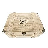FORYOU24 Schatztruhe mit Gravur Ringe ideal für Geldgeschenke zur Hochzeit oder zum Jahrestag - Spardose- Schmuckkästchen - Aufbewahrungsbox - Truhe - aus Holz originelle Geschenkidee