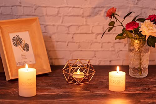 Tealight Candle Holder For Table Centerpiece, 4Pcs Geometric Candle Holder Wedding Centerpiece For Table, Metal Gold Candle Holder For Party Home Christmas Decoration #TOP2
