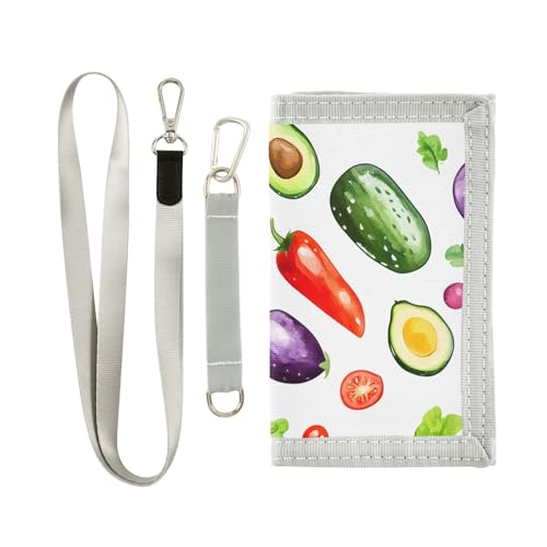 ALAZA Kids Wallets for Boys Girls Toddler Trifold Wallet Children Small Avocado Tomato Eggplant with Zipper Coin Pocket