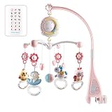 Hangarone Campana Cuna música para bebés, Juguete móvil Cuna Musical para bebés con Luces y proyector Estrella música Proyección giratoria sincronización Campana giratoria