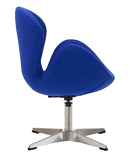 Image of Faux Leather - Modern Swivel Lounge Chair With Hydraulic Lift For Home Office Hotel Cafe (Blue)