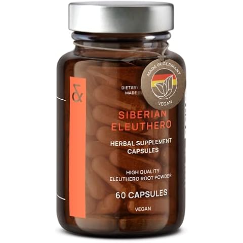 CLAV® Siberian Ginseng - 900mg Eleuthero Root Powder - Energy Supplement - Reduction of Tiredness & Fatigue - 60 Ginseng Capsules - Made in Germany Cover