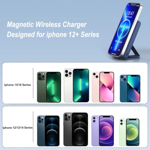 Image of AOGUERBE Magnetic Power Bank, 10000mAh Wireless Portable Charger with Stand